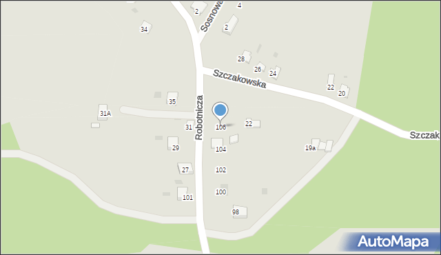 Trzebinia, Robotnicza, 106, mapa Trzebinia