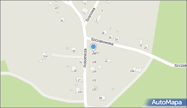 Trzebinia, Robotnicza, 108, mapa Trzebinia