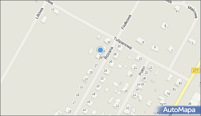 Tuczno, Różana, 29, mapa Tuczno
