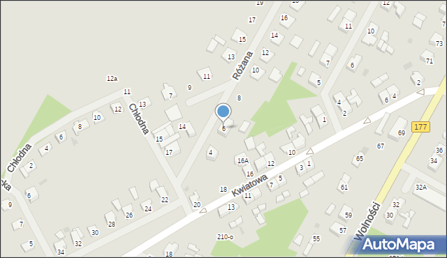 Tuczno, Różana, 6, mapa Tuczno