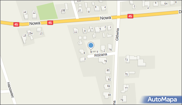 Tworków, Różana, 6, mapa Tworków