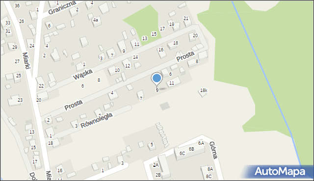 Tworóg, Równoległa, 9, mapa Tworóg