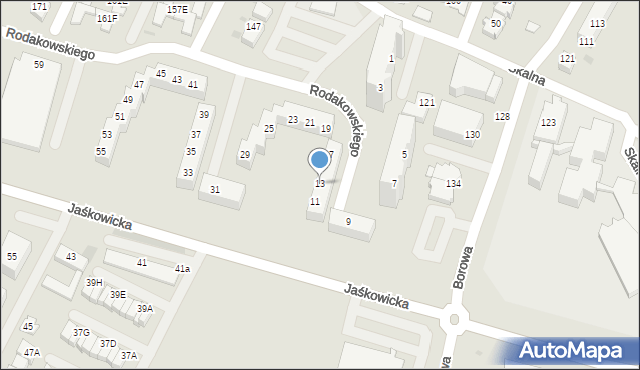 Tychy, Rodakowskiego Henryka, 13, mapa Tychów