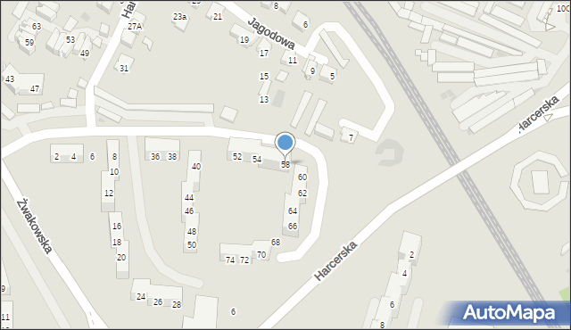 Tychy, Rodzeństwa Krzyżowskich, 58, mapa Tychów