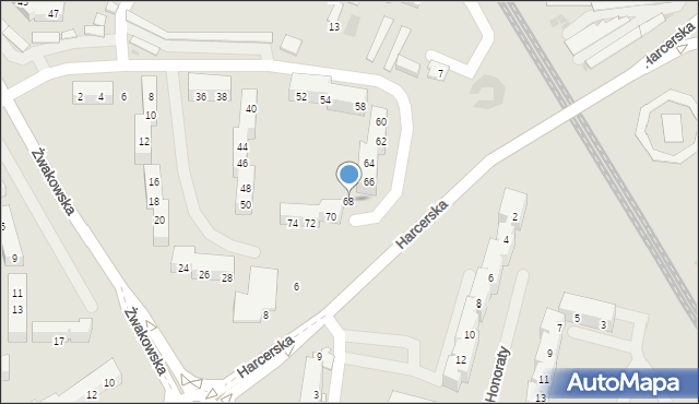 Tychy, Rodzeństwa Krzyżowskich, 68, mapa Tychów