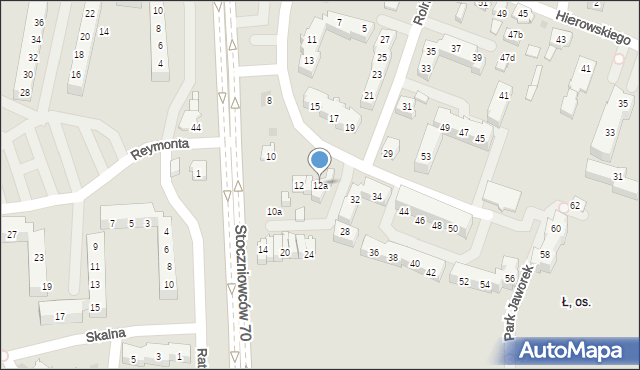 Tychy, Rolna, 12a, mapa Tychów