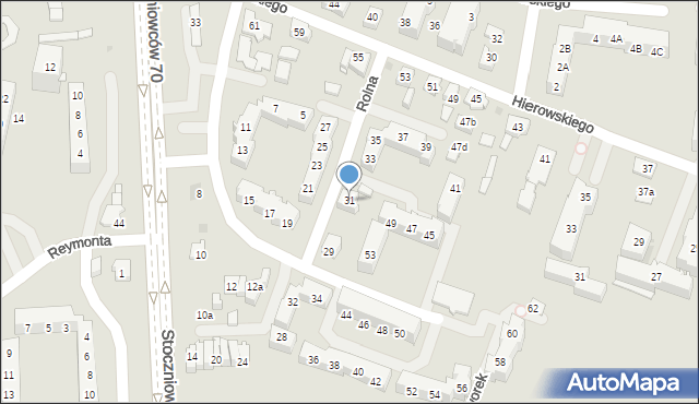 Tychy, Rolna, 31, mapa Tychów