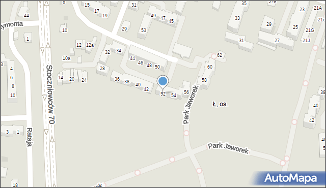 Tychy, Rolna, 52, mapa Tychów