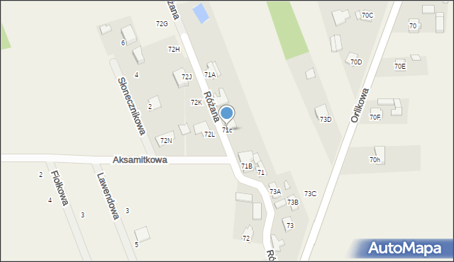 Tymienice, Różana, 8, mapa Tymienice