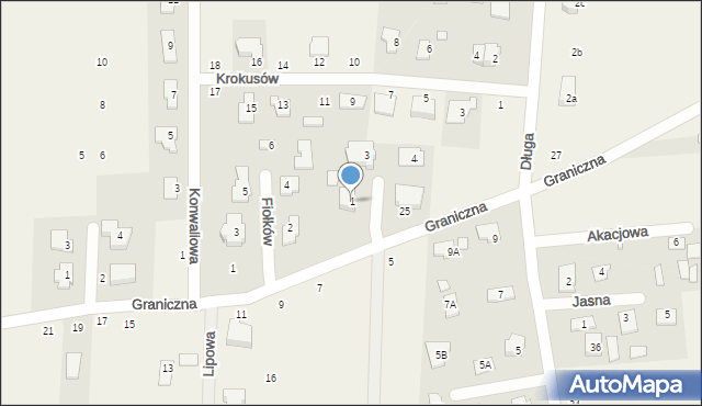 Ustanów, Różana, 1, mapa Ustanów