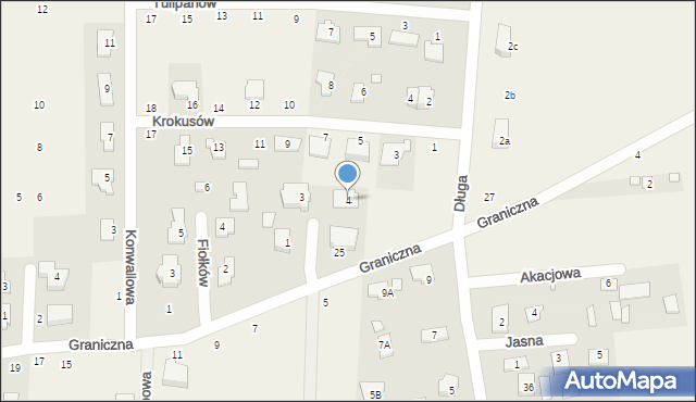 Ustanów, Różana, 4, mapa Ustanów