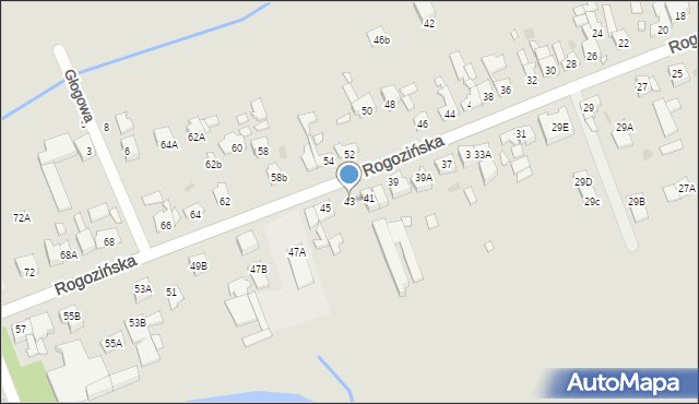 Wągrowiec, Rogozińska, 43, mapa Wągrowiec