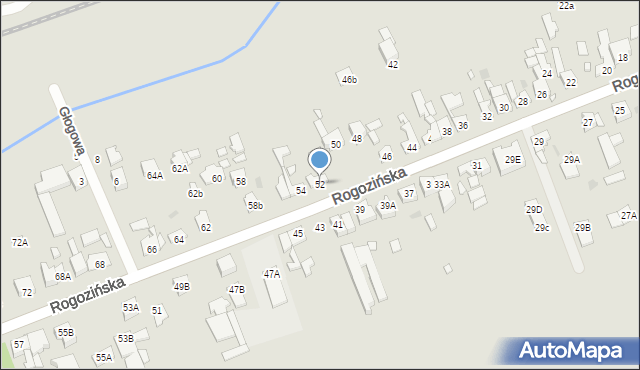 Wągrowiec, Rogozińska, 52, mapa Wągrowiec