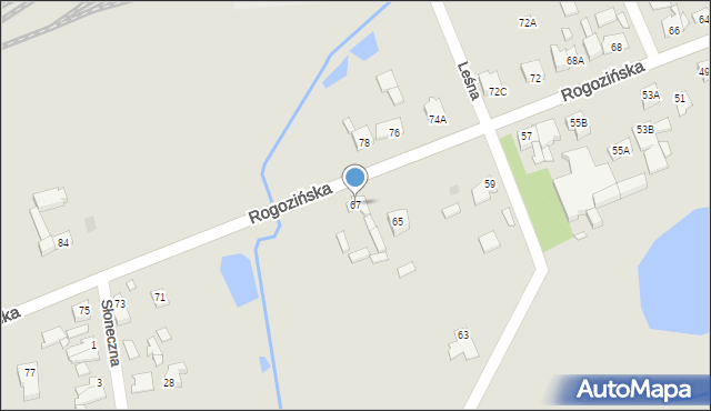 Wągrowiec, Rogozińska, 67, mapa Wągrowiec