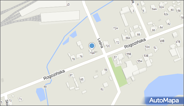 Wągrowiec, Rogozińska, 74A, mapa Wągrowiec