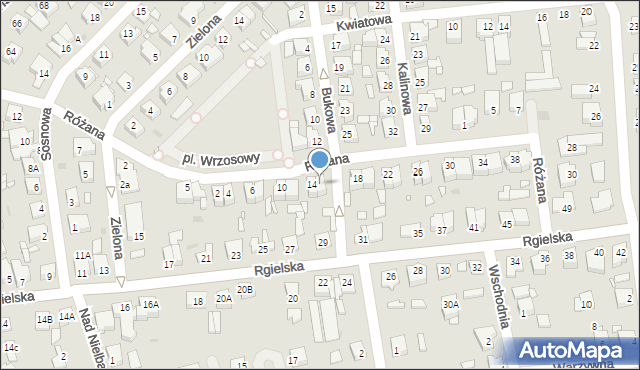 Wągrowiec, Różana, 16, mapa Wągrowiec