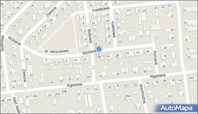 Wągrowiec, Różana, 18, mapa Wągrowiec