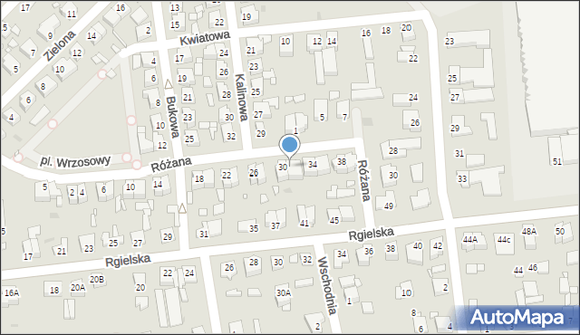 Wągrowiec, Różana, 32, mapa Wągrowiec