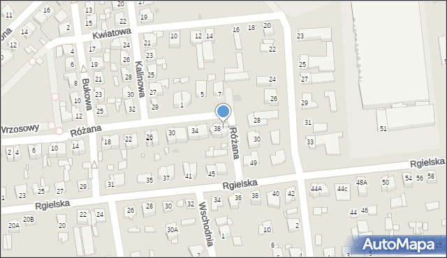 Wągrowiec, Różana, 40, mapa Wągrowiec