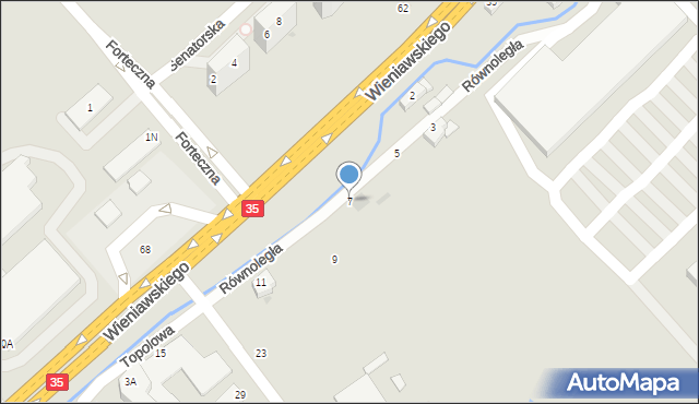 Wałbrzych, Równoległa, 7, mapa Wałbrzycha