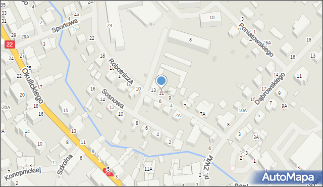 Wałcz, Robotnicza, 11, mapa Wałcz