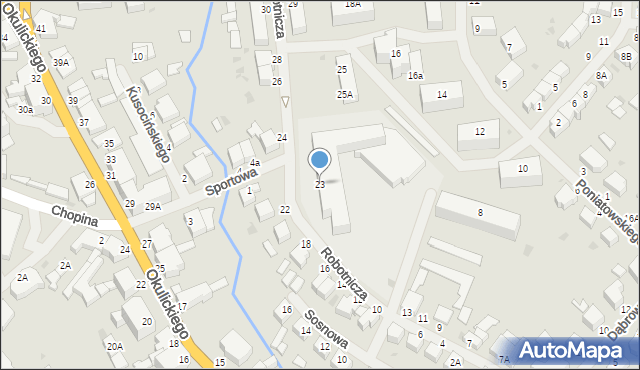 Wałcz, Robotnicza, 23, mapa Wałcz