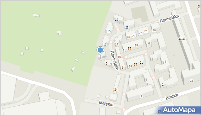 Warszawa, Romańska, 7, mapa Warszawy