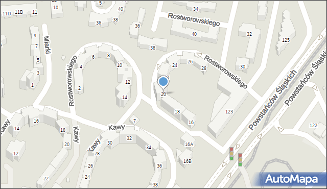 Warszawa, Rostworowskiego Stanisława, gen., 20, mapa Warszawy
