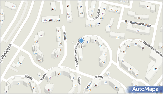 Warszawa, Rostworowskiego Stanisława, gen., 4, mapa Warszawy