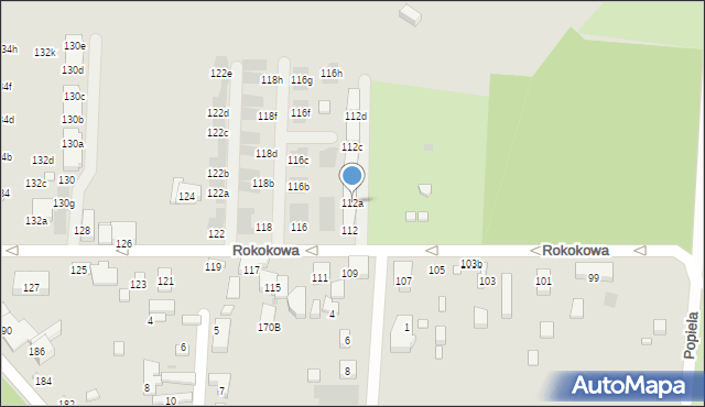 Warszawa, Rokokowa, 112a, mapa Warszawy