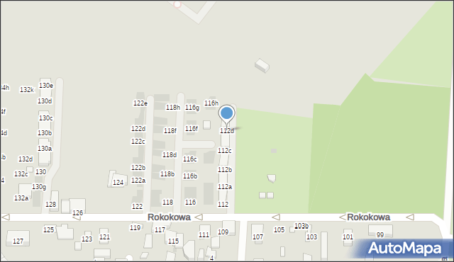 Warszawa, Rokokowa, 112d, mapa Warszawy