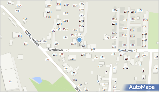 Warszawa, Rokokowa, 130f, mapa Warszawy