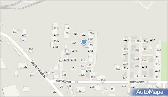 Warszawa, Rokokowa, 132g, mapa Warszawy