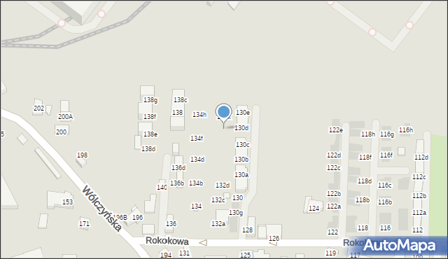 Warszawa, Rokokowa, 132j, mapa Warszawy