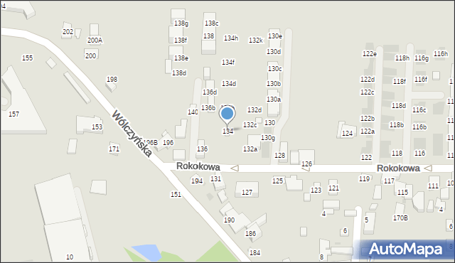 Warszawa, Rokokowa, 134, mapa Warszawy