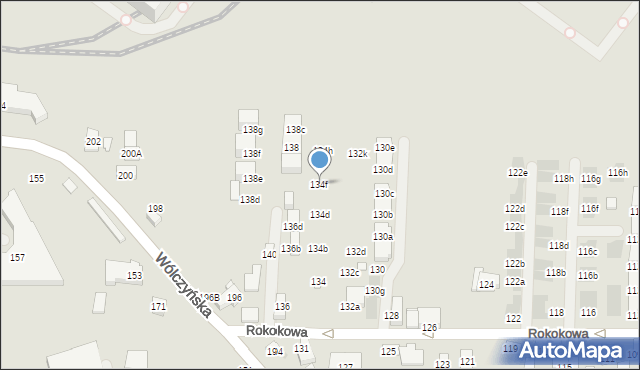 Warszawa, Rokokowa, 134f, mapa Warszawy