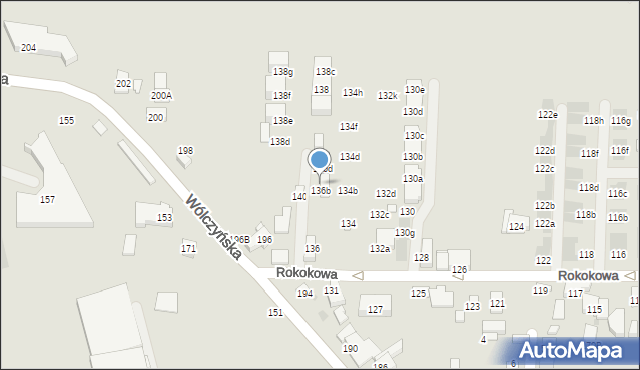 Warszawa, Rokokowa, 136c, mapa Warszawy