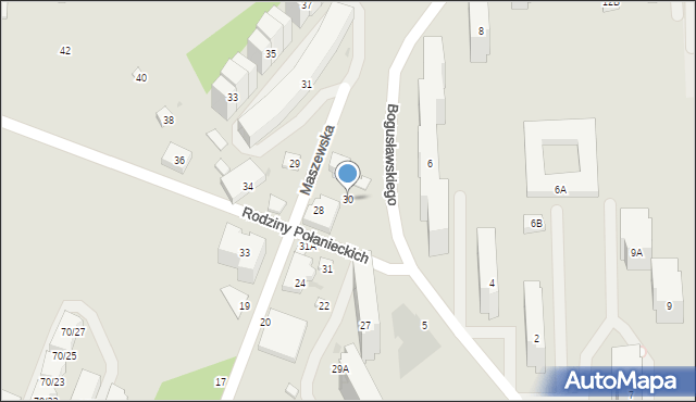 Warszawa, Rodziny Połanieckich, 30, mapa Warszawy