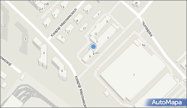 Warszawa, Roesler Zofii, 4, mapa Warszawy