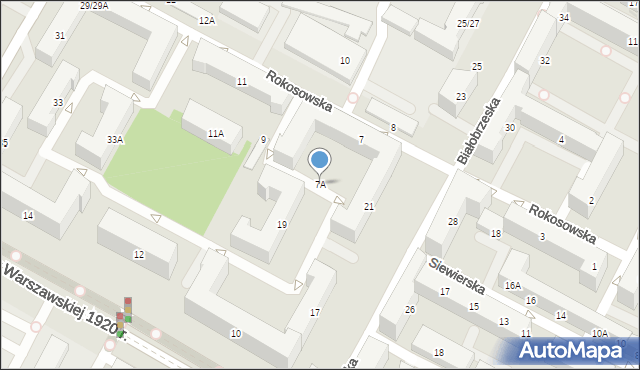 Warszawa, Rokosowska, 7A, mapa Warszawy