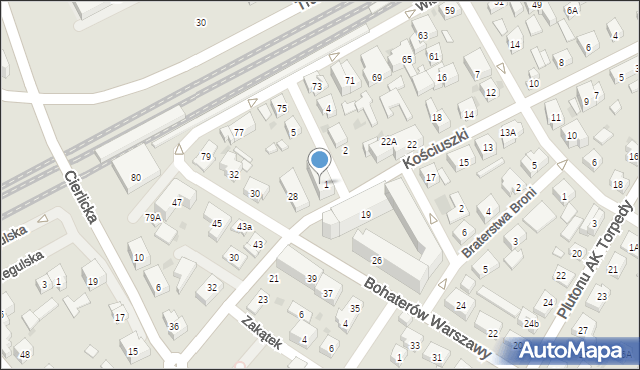 Warszawa, Rodakowskiego Henryka, 1/3, mapa Warszawy