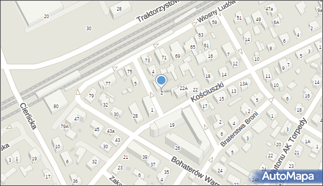 Warszawa, Rodakowskiego Henryka, 2, mapa Warszawy