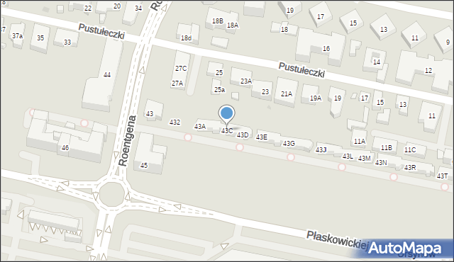 Warszawa, Roentgena Wilhelma Konrada, 43C, mapa Warszawy