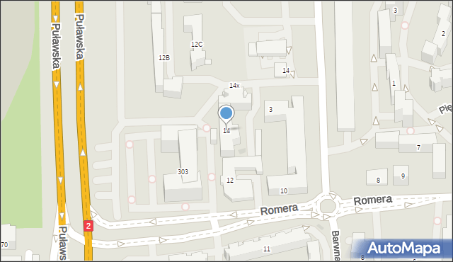 Warszawa, Romera Eugeniusza, prof., 14, mapa Warszawy