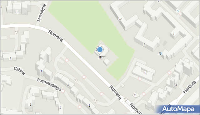 Warszawa, Romera Eugeniusza, prof., 4B, mapa Warszawy