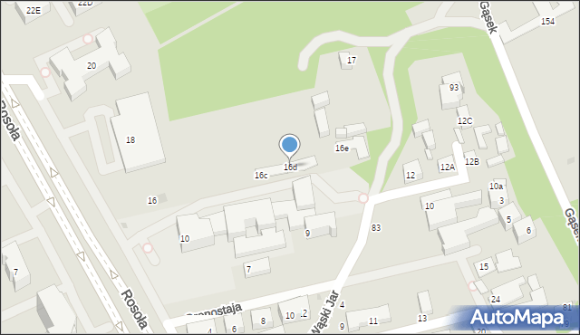 Warszawa, Rosoła Jana, 16d, mapa Warszawy
