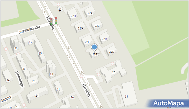 Warszawa, Rosoła Jana, 22E, mapa Warszawy