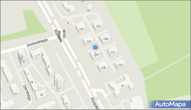 Warszawa, Rosoła Jana, 22F, mapa Warszawy