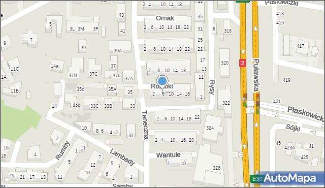 Warszawa, Roztoki, 6, mapa Warszawy
