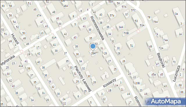 Warszawa, Rotmistrzowska, 29A, mapa Warszawy
